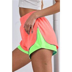 BiBi French Terry Knit Color Block with Sid Slit Shorts